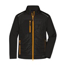 Kurtka Męska Hybrydowa Ocieplana JN1820 - Black & Neon Orange