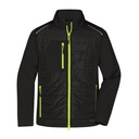 Kurtka Męska Hybrydowa Ocieplana JN1820 - Black & Neon Yellow