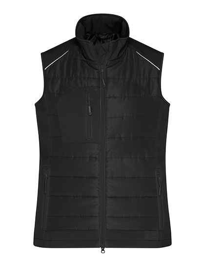 Kamizelka Damska Hybrydowa Ocieplana Slim JN1821 - Black & Black