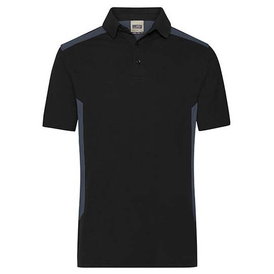 Koszulka Polo Meska Odprowadzajaca Wilgoc Dwukolorowa JN1826 - Black & Carbon