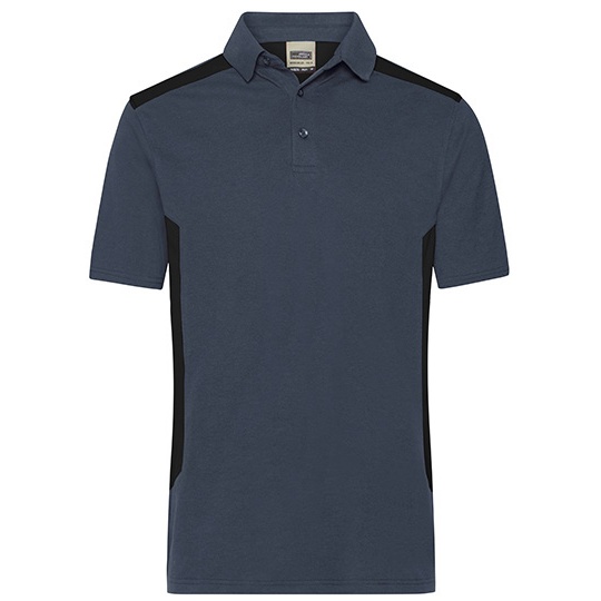 Koszulka Polo Meska Odprowadzajaca Wilgoc Dwukolorowa JN1826 - Carbon & Black