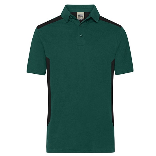Koszulka Polo Meska Odprowadzajaca Wilgoc Dwukolorowa JN1826 - Dark Green & Black