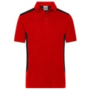 Koszulka Polo Męska Odprowadzajaca Wilgoc Dwukolorowa JN1826 - Red & Black