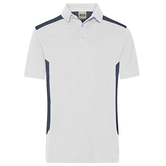 Koszulka Polo Męska Odprowadzająca Wilgoć Dwukolorowa JN1826 - White & Carbon
