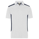Koszulka Polo Męska Odprowadzajaca Wilgoc Dwukolorowa JN1826 - White & Carbon