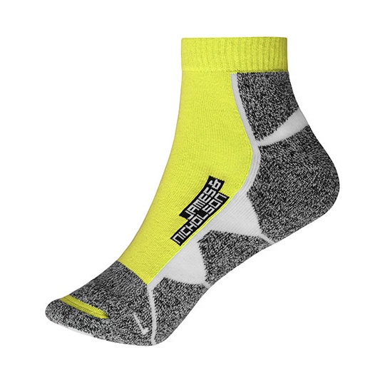 Skarpety Krotkie Sportowe Oddychajace JN214 - Bright Yellow & White