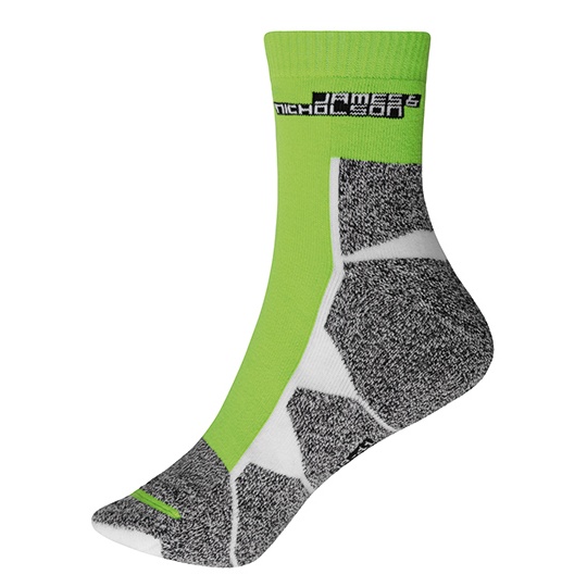 Krótkie skarpetki sportowe JN215 - Bright Green & White