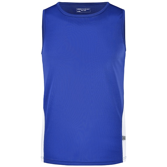Męska koszulka biegowa bez rękawów JN305 - Royal & White