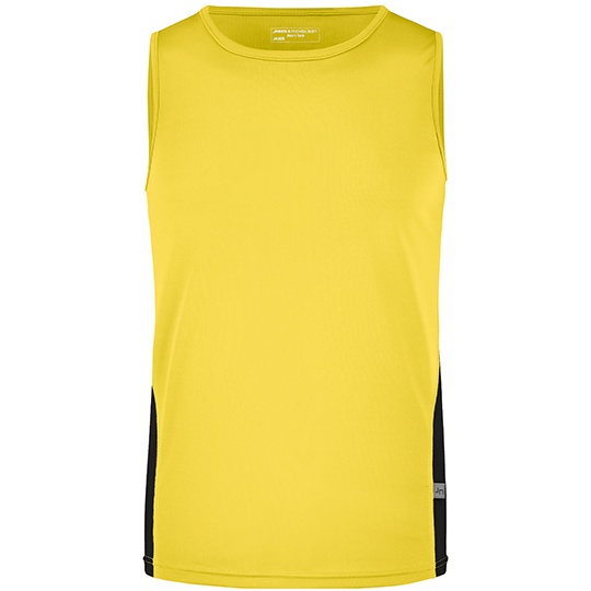 Koszulka Meska Biegowa Bez Rekawow Odprowadzajaca Wilgoc JN305 - Yellow & Black