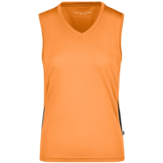 Damska koszulka biegowa bez rekawow oddychajaca JN315 - Orange & Black