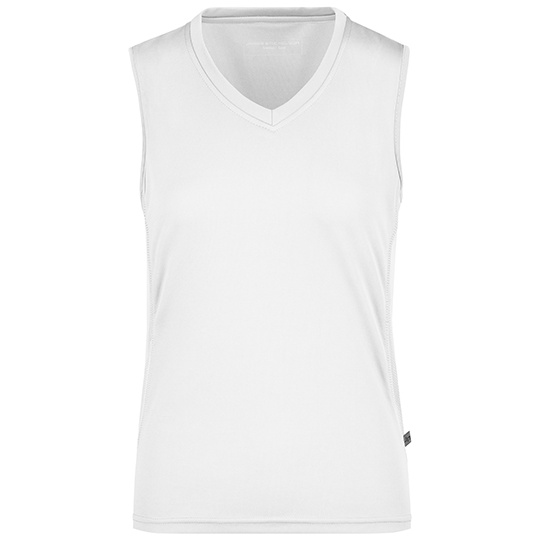 Damska koszulka biegowa bez rekawow oddychajaca JN315 - White & White
