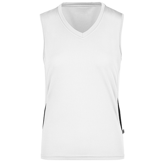 Damska koszulka biegowa bez rekawow oddychajaca JN315 - White & Black