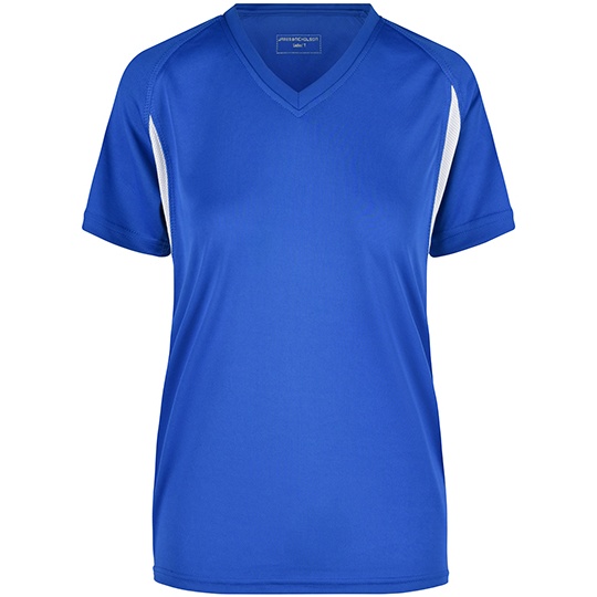 Damska Koszulka Biegowa V-neck Oddychajaca JN316 - Royal & White