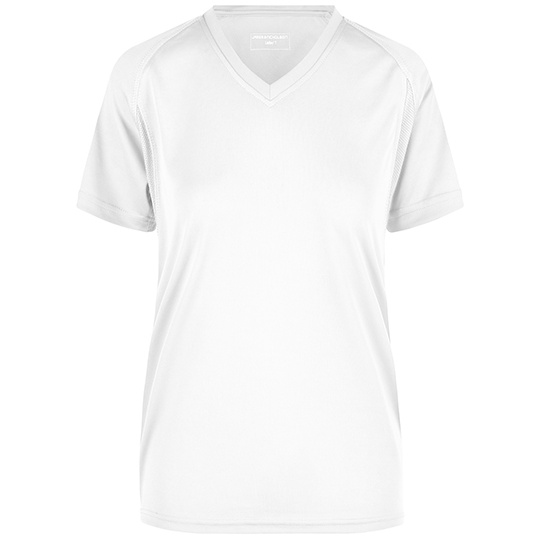 Damska Koszulka Biegowa V-neck Oddychajaca JN316 - White & White