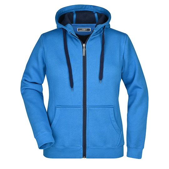 Bluza Damska Sportowa Slim Z Kapturem JN354 - Azur & Navy