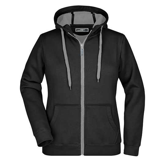 Bluza Damska Sportowa Slim Z Kapturem JN354 - Black & Carbon