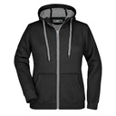 Bluza Damska Sportowa Slim Z Kapturem JN354 - Black & Carbon