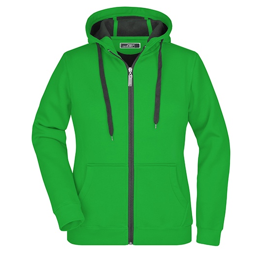 Bluza Damska Sportowa Slim Z Kapturem JN354 - Fern Green & Graphite (Solid)