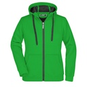 Bluza Damska Sportowa Slim Z Kapturem JN354 - Fern Green & Graphite (Solid)