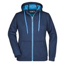 Bluza Damska Sportowa Slim Z Kapturem JN354 - Navy & Aqua