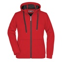 Bluza Damska Sportowa Slim Z Kapturem JN354 - Red & Carbon