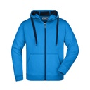 Bluza Męska z Kapturem Rozpinana Sportowa JN355 - Azur & Navy
