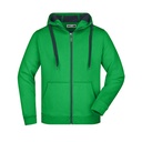 Bluza Męska z Kapturem Rozpinana Sportowa JN355 - Fern Green & Graphite (Solid)