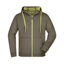 Bluza Męska z Kapturem Rozpinana Sportowa JN355 - Olive & Lime (Light) Green