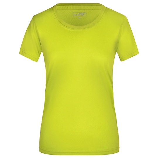 Damska koszulka sportowa Slim JN357 - Acid Yellow