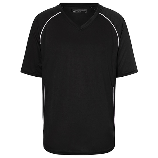 Koszulka Druzynowa V-neck Raglan Odprowadzajaca Wilgoc JN386 - Black & White