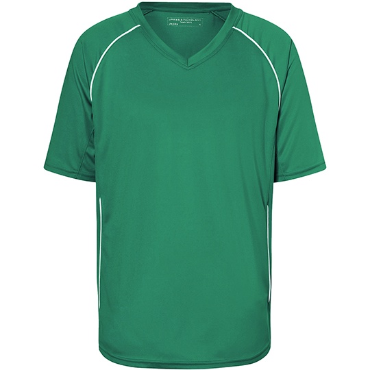 Koszulka Drużynowa V-neck Raglan Odprowadzająca Wilgoć JN386 - Green & White