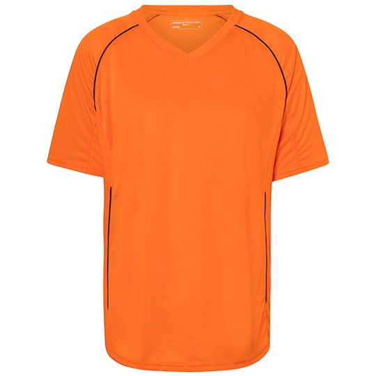 Koszulka Druzynowa V-neck Raglan Odprowadzajaca Wilgoc JN386 - Orange & Black