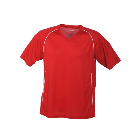 Koszulka Drużynowa V-neck Raglan Odprowadzająca Wilgoć JN386 - Red & White