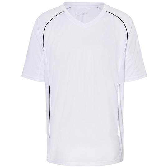 Koszulka Druzynowa V-neck Raglan Odprowadzajaca Wilgoc JN386 - White & Black