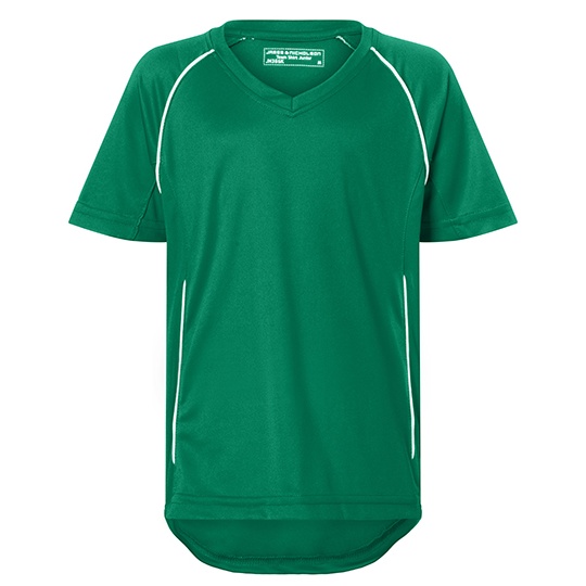 Dziecieca Koszulka Sportowa Raglanowa Oddychajaca JN386K - Green & White