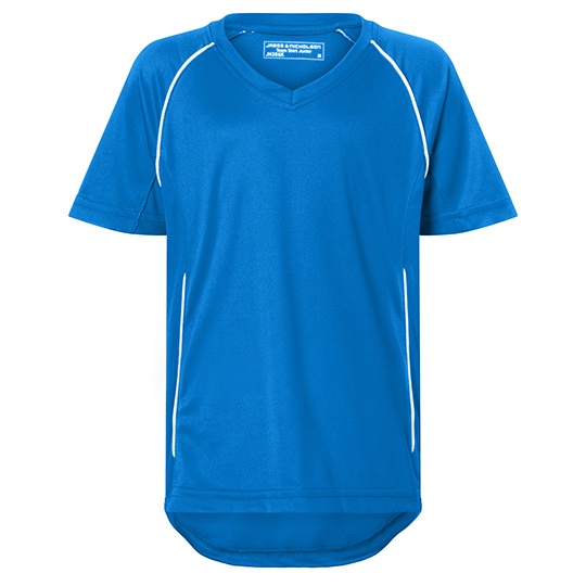 Dziecieca Koszulka Sportowa Raglanowa Oddychajaca JN386K - Royal & White
