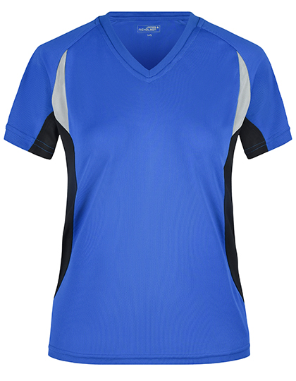 Koszulka Damska Slim Fit Biegowa Odprowadzajaca Wilgoc JN390 - Royal & Black