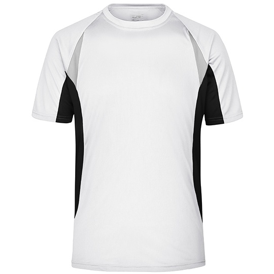 Koszulka Meska Biegowa Oddychajaca JN391 - White & Black