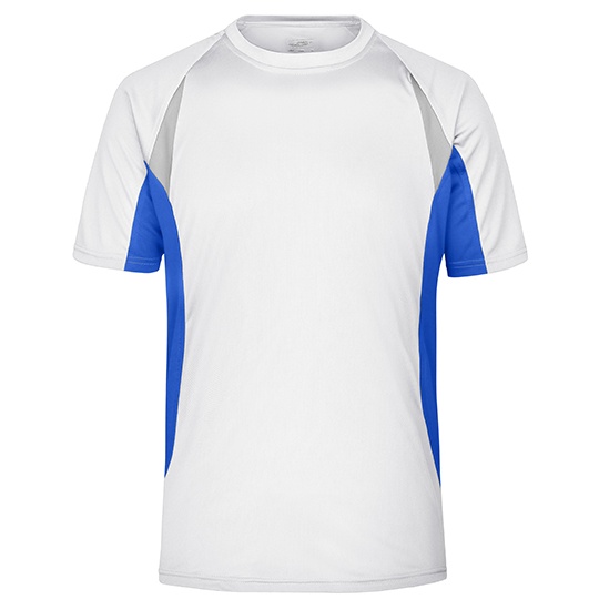 Koszulka Meska Biegowa Oddychajaca JN391 - White & Royal