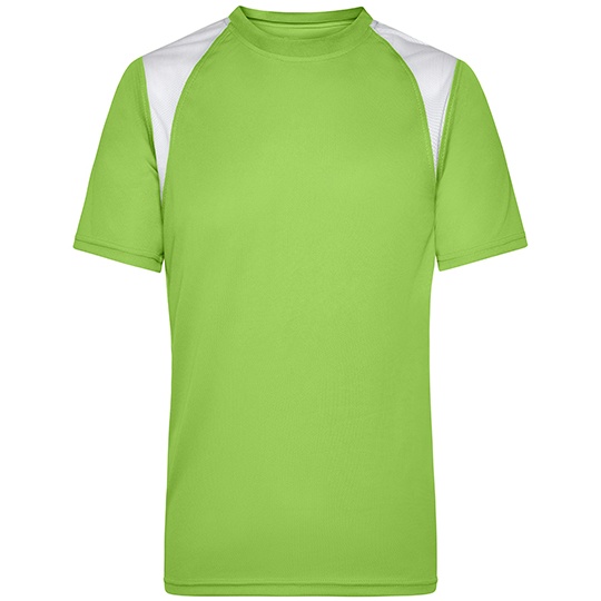 Koszulka Meska Biegowa Odprowadzajaca Wilgoc JN397 - Lime Green & White