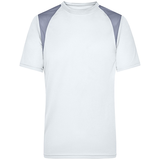 Koszulka Męska Biegowa Odprowadzająca Wilgoć JN397 - White & Silver (Solid)