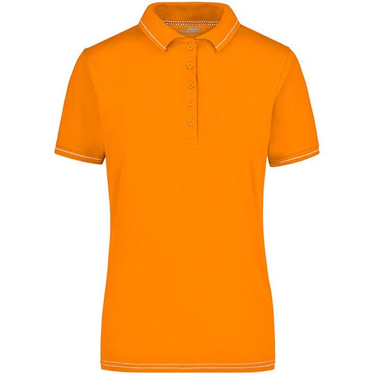 Koszulka Polo Damska Dopasowana JN568 - Orange & White