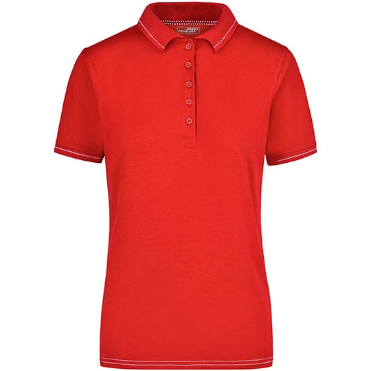 Koszulka Polo Damska Dopasowana JN568 - Red & White