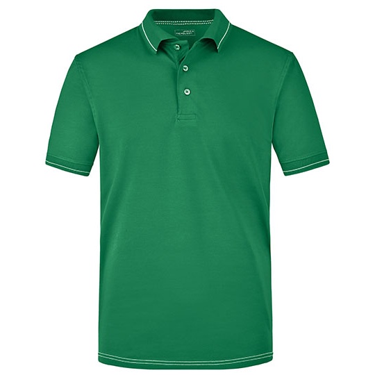 Polo męskie JN569 - Irish Green & White