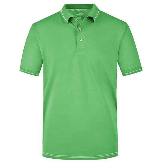 Męska koszulka polo JN569 - Lime Green & White