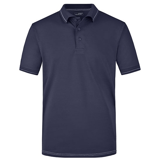 Koszulka Polo Meska Odprowadzajaca Wilgoc JN569 - Navy & White