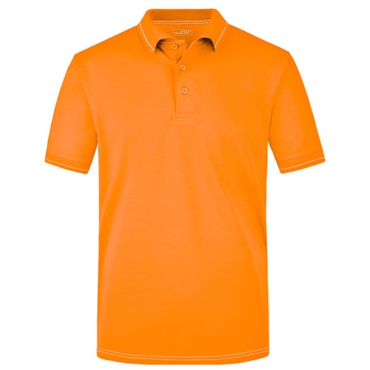 Koszulka Polo Meska Odprowadzajaca Wilgoc JN569 - Orange & White