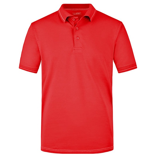 Koszulka Polo Meska Odprowadzajaca Wilgoc JN569 - Red & White