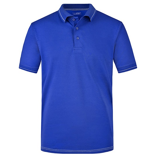 Koszulka Polo Meska Odprowadzajaca Wilgoc JN569 - Royal & White
