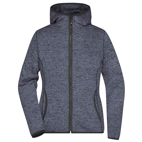 Bluza Damska Polarowa Melanzowa JN588 - Denim Melange & Black